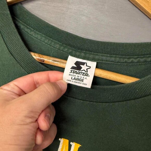 Vintage Green Bay Packers Starter Green 90s Made in USA Tee Shirt‎ Large - Picture 5 of 7